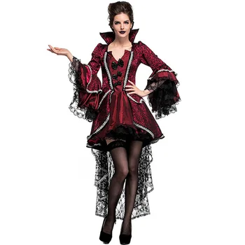 Луксозен костюм на кралицата на вампирите на Хелоуин в готически стил възрастни жени, карнавальная фантазия, костюмиран за cosplay