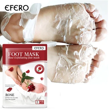 EFERO 6 чифта розови отшелушивающая маска за крака Органична маска за крака за премахване на мъртвата кожа Избелваща хранителна