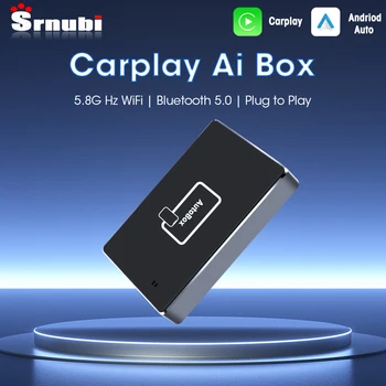 Srnubi 2 В 1 Ключ Щепсела и да играе МИНИ AI Box Carplay и Android Auto Безжична Жичен Поддръжка на WIFI и Bluetooth USB Адаптер за Управление на