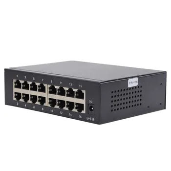 Висококачествен метален корпус gigabit switch Ethernet 1000 Mbps Rj-45 16 порта офис Интернет с адаптер