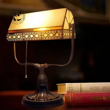 Nordic Vintage Тифани Bank Night Lights Настолна лампа E27 LED Вътрешно осветление Начало декор Хол / Трапезария и Спалня Нощни шкаф