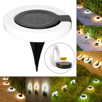 Слънчев диск лампа на слънчевата енергия, градинска лампа за тревата, водоустойчив подземен лампа, балкон, тераса, градина, интериор, нощна светлина