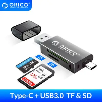 Четец на карти ORICO USB 3.0 2 В 1 SD-Съвместим TF OTG Четец на Карти Smart Memory Type C Високоскоростен Адаптер за PC, Лаптоп