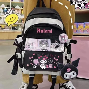 Sanrio Hello Kitty Kuromi My Melody Училищна чанта с голям капацитет Kulomi Сладък cartoony раница Sweet Girl JK за майките, чанти за памперси