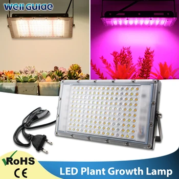 Led Лампа за отглеждане на 300 w 100 W 50 W растителен led Прожектор 220v Пълен Набор от Led Лампа За Отглеждане на Растения В Зелената къща Прожектор за Хидропонно