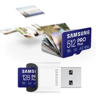 SAMSUNG Оригинална Карта Памет Micro SD Memori U3/4K TF microSDXC Карта, 128 GB, 256 GB, 512 GB C10 A2/V30 За Телефон, Дрона, Камери Monit