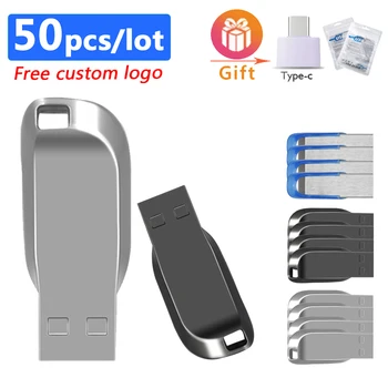 50 бр./лот USB 2.0 флаш диск, 128 GB, 64 GB, 32 GB, 8 gb карта за ключове Черно флаш памет Високоскоростна карта памет Безплатен подарък с логото на поръчка