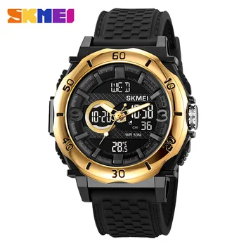 SKMEI часовници Модерни спортни мъжки часовник Термометър, хронограф водоустойчив кварцов ръчен часовник digital 3 ежедневни мъжки часовник