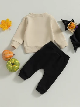 Сладък детски гащеризон с принтом тиква за Хелоуин, шапка и чорапи в тон - очарователен дрехи за новородени деца на есен