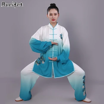 Китайската традиционна форма на кунг-фу, дрехи за тайдзи Вин Чун с дълги ръкави, висококачествени костюми за сутрешна гимнастика тайцзицюань