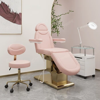 Новият електрически розова масажът легло за лице с 3 двигатели метална основа, специална спа-вана с лампа с лупа, подходяща за салони за красота