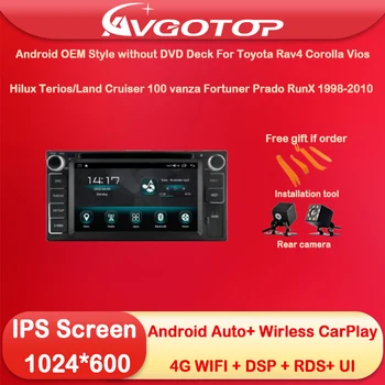Android 12 Радиото в автомобила на Мултимедия и OEM Стил за Toyota Rav4 Corolla, Vios Hilux Teri Безжичен Carplay Авто 4G Wifi GPS DSP Без DVD