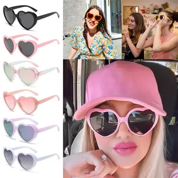 Vintage слънчеви очила във формата на сърце, дамски поляризирани очила във формата на сърце, модни очила за любовта на ярки цветове, летни плажни очила с нюанси