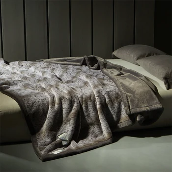 Висококачествено луксозно одеяло от изкуствена кожа кадифе, топъл супер удобни завивки за легла, висок клас топло зимно одеало