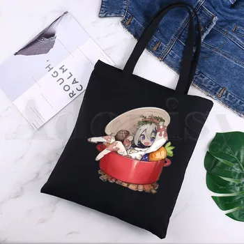 Genshin Impact Ежедневни чанти за пазаруване с графичен принтом в стил харадзюку, забавни черни холщовые чанти за пазаруване, модни и ежедневни чанта за момичета, ежедневни ръчна чанта Pacakge