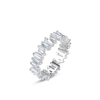 TKJ Класическо Луксозно пръстен с кубическим цирконием под формата на франзела от сребро 925 проба, пръстен на пръста си с фианитами за жени, бижута, приятелка