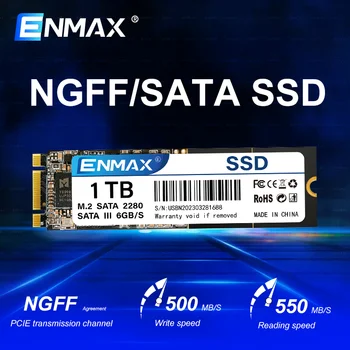 ENMAX M2 2280 SSD M. 2 SATA 128 GB, 256 GB, 512 GB И 1 TB ТВЪРД Диск NGFF SSD 2242 мм Disco Duro За вашия Десктоп на Лаптопа 1 TB Твърд Диск SATA M2