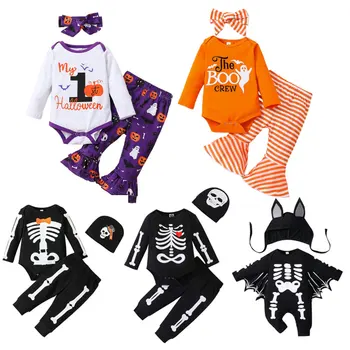 Първият ми детски дрехи за Хелоуин за новородено, детски гащеризон, есенно-зимни дрехи за момчета и момичета, комплект костюми за Хелоуин за бебета с дълъг ръкав