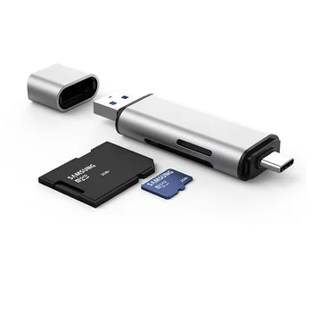 2 в 1 Високоскоростен Четец на карти Type-c OTG Многофункционален USB3.0 Micro SD TF Мини За Камера за Мобилен телефон, Лаптоп