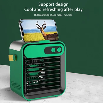Настолен вентилатор, водно охлаждане Овлажнител Преносим климатик Акумулаторна мини охладител на въздуха USB Безжичен електрически инхалатор