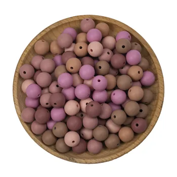 500 броя смесени цветове 12-15 мм кръгли силиконови топки за никнене на млечни зъби, които не съдържат BPA силиконови скоби за пустышек, хит на продажбите Perles