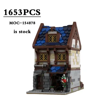 Нов MOC-154878 Модулен Пазар и Антикварен Магазин 1653 бр. • Модулни Строителни Тухли Играчки за Деца Подаръци за Рожден Ден, Коледни Подаръци