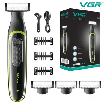VGR бръснач, водоустойчив машина за бръснене на косата, професионален бръснач, акумулаторна машинка за оформяне на брада, преносима електрическа самобръсначка за мъже V-017