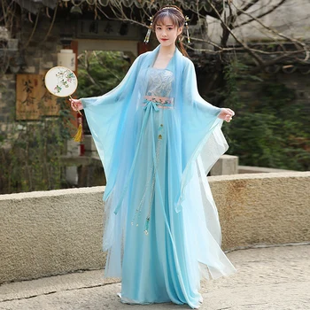 Ханфу, традиционно облекло в китайски стил на династията Тан, костюми за народни танци, рокля фея за cosplay, секси лятна рокля