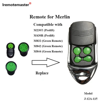 За Мерлин M842 M832 M844 дистанционно управление на гаражни врати 433 Mhz ключодържател за врата на Нови зелени бутони