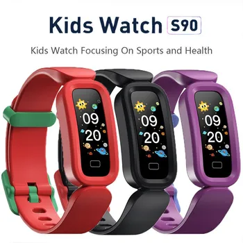 2023 Нови детски умен часовник S90, фитнес гривна, водоустойчив, аларма, монитор сън, спортен гривна за деца, момичета и момчета, хит на продажбите
