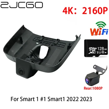 ZJCGO 2K 4K HD Автомобилен Видеорекордер Dash Cam Wifi Предната и Задната Камера, 2 Обектива 24 Паркинг за Smart 1 # 1 Smart1 2022 2023