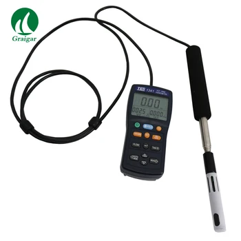 Измерване на скоростта на въздуха TES-1341 Термоанемометр със софтуера USB-интерфейс за Цифрово Измерване на дебит от 0,1 до 30,0 М/с