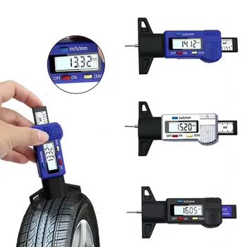 Цифрови толщиномеры автомобилни гуми, м дълбочина за безопасно наблюдение на протектора на автомобилните гуми, измервателен уред за определяне на износване на гумите
