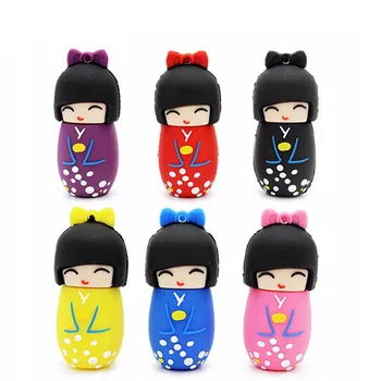 Японското Кимоно За Момичета USB Флаш Памет от 64 GB Червен Розов Флаш Памет 32 GB Лилаво, Черно Memory Stick Творчески Подаръци за Деца Стик 16 Г
