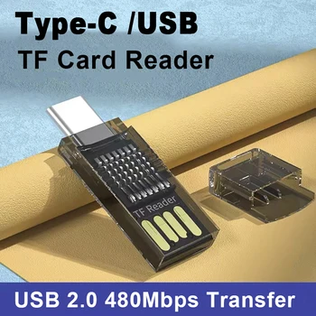 USB2.0 Четец на Карти Type-C OTG Високоскоростен Адаптер За Пренос на Данни Четец на Карти с Памет за Преносими КОМПЮТРИ, Аксесоари Cardreader Четец на карти TF