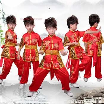 2023 китайски тай чи ушу облекло-костюм за бойни изкуства кунг-фу униформи вин чун шаолиньский дракон бродерия с пайети, определени за кунг-фу