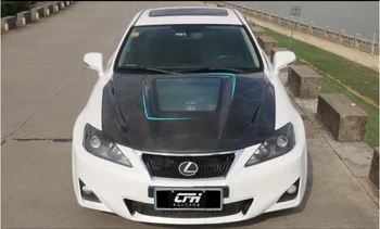 Покриване на вентилационни отвори на предния капак на двигателя от въглеродни влакна от прозрачно стъкло, подходящ за Lexus IS IS250 IS300 2006-2012