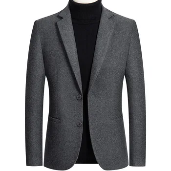 Мъжко палто, вълнена, есенно-зимния нов бизнес случайни малък костюм, мъжки яке, однобортный тренч, палта за мъже