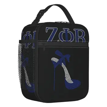 Изработена по поръчка чанта за обяд женски Zeta Phi Beta за мъже и жени, термоохладитель, изолиран обяд-бокс офис за възрастни