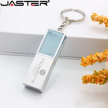 JASTER USB 2.0 Флаш устройства, Розов Мини Crystal 128 GB Флаш диск С Безплатен гравирани с Логото 32 GB, 64 GB, Memory Stick Подаръци Ключ Метален U Диск