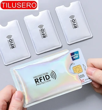 1-5-10-20PCS държач за карти със защита от радиочестотна идентификация, блокиране на четец за NFC, защитен калъф за банкова карта, метален калъф за кредитни карти, алуминиев