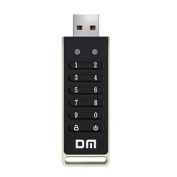 DM FD063 256-битов криптиран USB-памет, защитена с парола флаш памет, поддържа USB3.2 U-диск, функция нулиране / почистване / автоматично заключване на