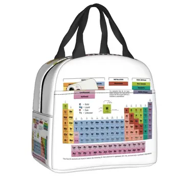 Периодичната таблица на елементите, термоизолированная чанта за обяд, научна химия, химически преносима чанта за обяд, училище кутия за съхранение на продукти