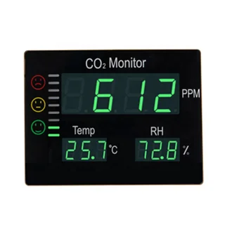 Нов LCD цифров монитор емисии на CO2, тестер за качеството на въздуха, монтиран на стената измерване на температурата на въздуха