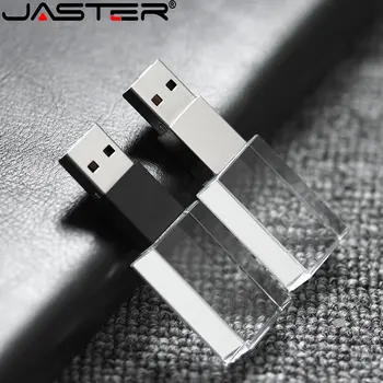 JASTER Crystal USB 2.0 Съраунд Насърчаване на продажбите 64 GB Безплатно персонализирано ЛОГО И 4 GB Флаш памет 8 GB 16 Г Флаш-памети 32 GB U-диск Сватбени Подаръци