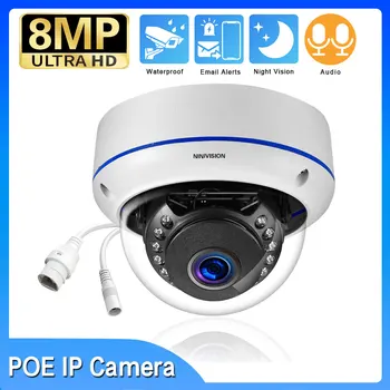 DEVOCCVO 8MP 4K IP камера POE Outdoor H. 265 Метална вътрешна куполна система за видеонаблюдение за нощно виждане Домашно видеонаблюдение камери за ВИДЕОНАБЛЮДЕНИЕ камера Аудио
