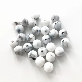 Chenkai 100шт 9 мм, 12 мм, 15 мм и мраморни силиконови перли-прорезыватель 