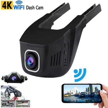 Универсален WiFi автомобилен видеорекордер 4K Dash Cam Камера на таблото автомобилен видеорекордер за Видеонаблюдение Videcam Управление на мобилно приложение, Dash Cam