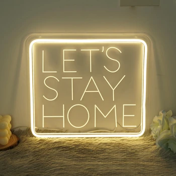 Нека остане у дома Неонова реклама led гравиране на неонова светлина Потребителски неонови надписи Декорация на стените на стаите в дома led табели светлини
