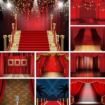 Черно-червен луксозен килим, фон за снимки, завеса, на кино, на рожден ден, на Холивудски филм, тематичен фон за казино